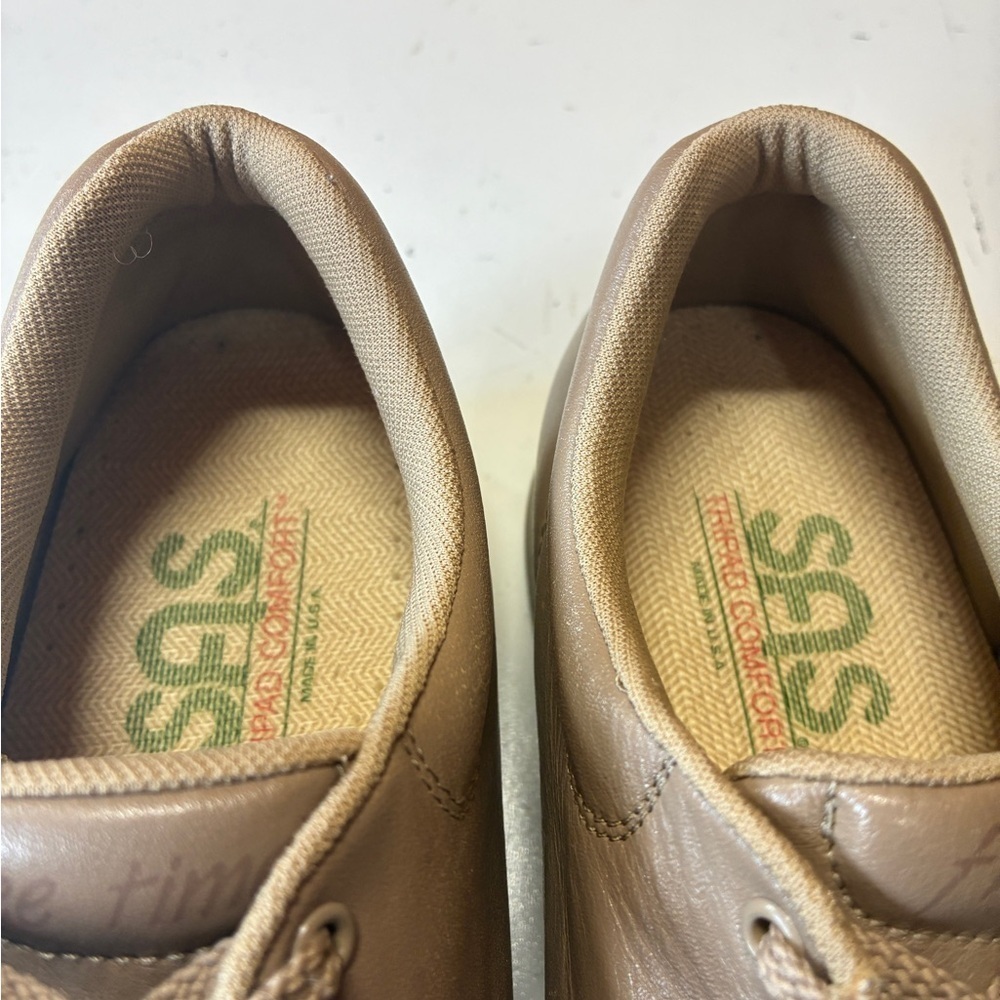 SAS Free Time, Womens Size 8 Extra Wide, Beige Leather Lace Up Walking Shoes - Picture 8 of 9